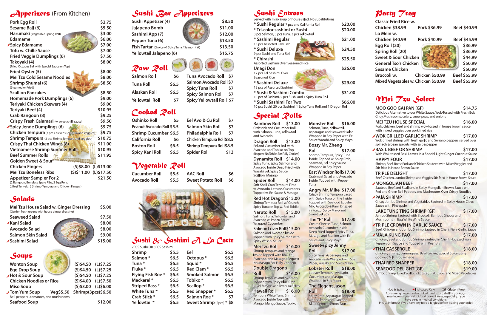 Restaurant menu 1, detailed description provided below